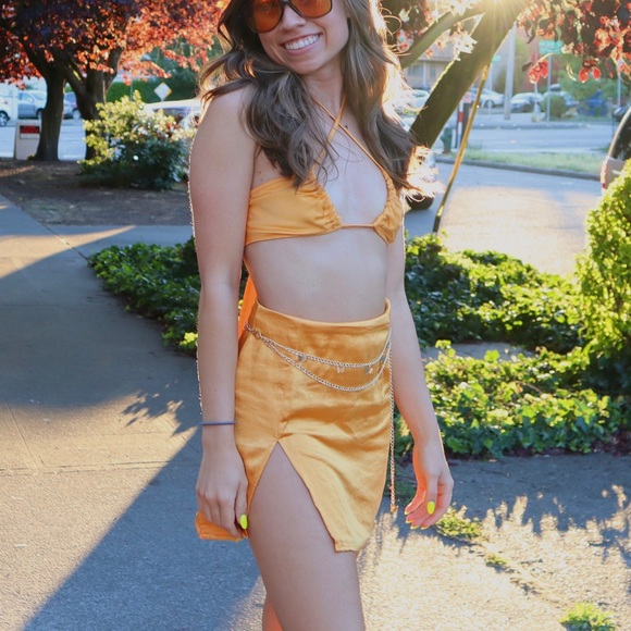 Motel orange satin set - worn once - Picture 1 of 3